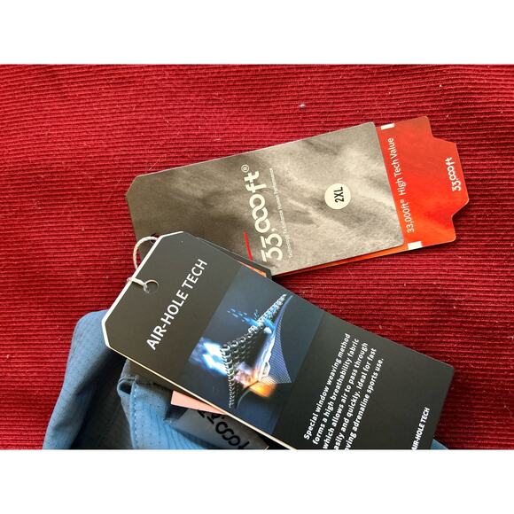 33,000 ft Shirt Mens Blue ButtonUp Lightweight Quick Dry UV Protection XXL NWT - Picture 4 of 5